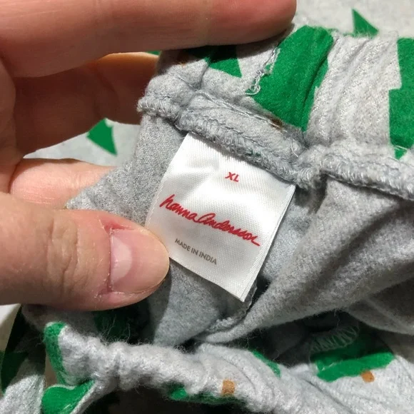 Hanna Andersson grey trees flannel pj pants XL unisex - Picture 3 of 3